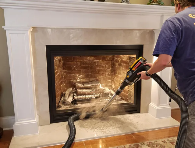 Fireplace cleaning performed by Town 'n' Country Chimney Sweep in Town 'n' Country, FL